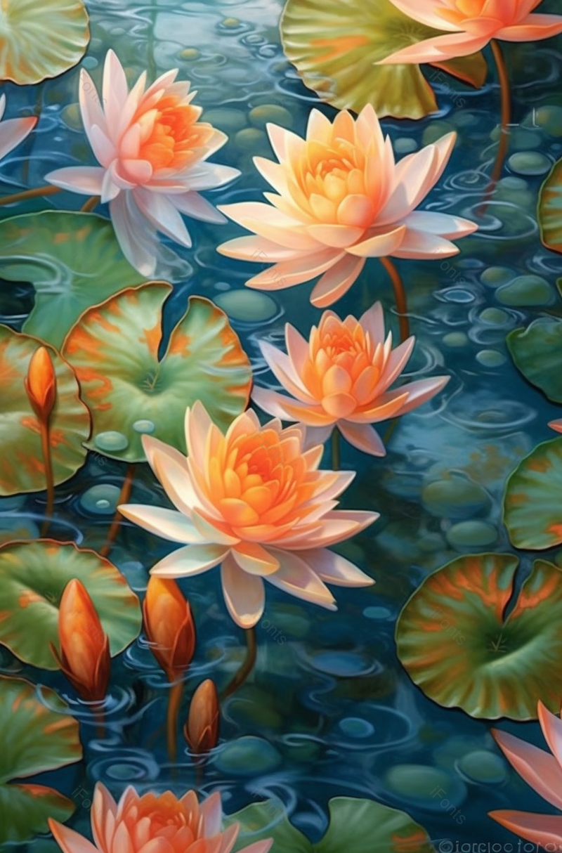 池塘荷花手绘背景,插画/手绘图,插画/手绘图库,插画/手绘图下载,插画/手绘